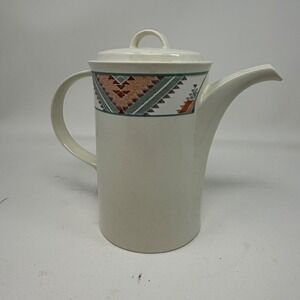Mikasa Intaglio Santa Fe CAC24 Coffee Pot Southwestern Stoneware Teapot Lid